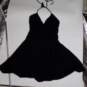 Express Black Backless Halter Dress